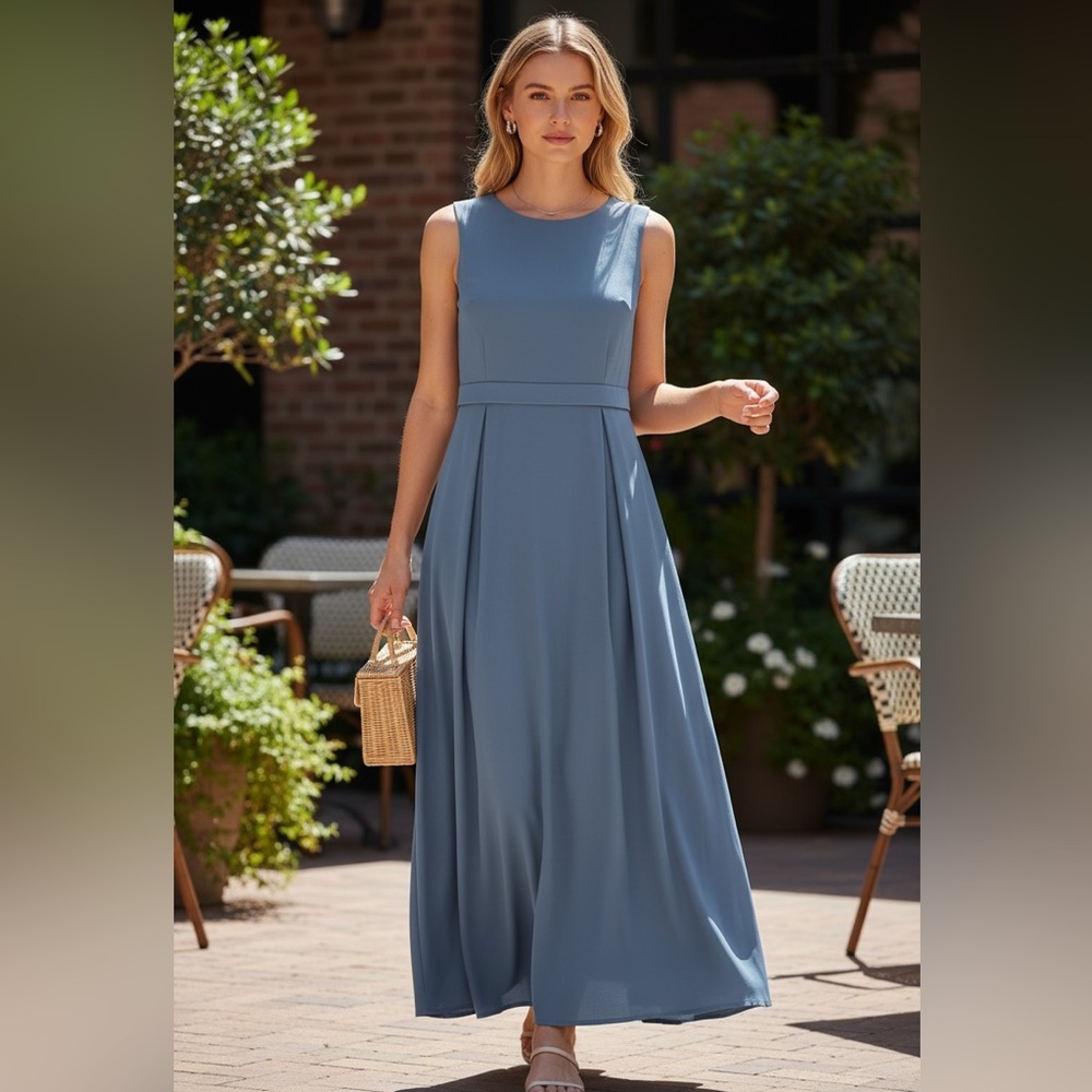 Calvin Klein Sleeveless Blue Maxi Dress. Read note before purchasing